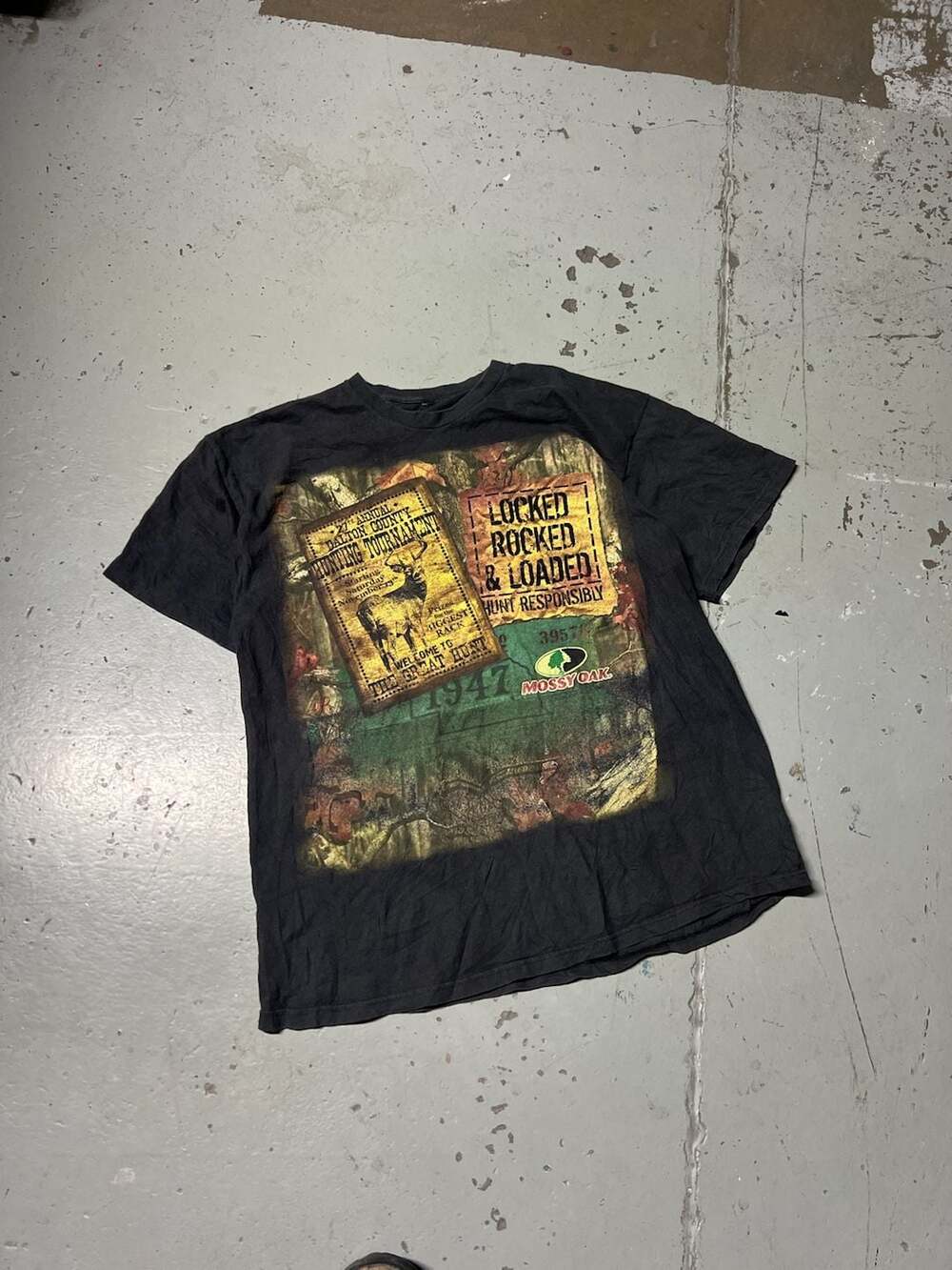 Mossy Oak Dalton County Hunting Tournament T-Shirt Black Size L